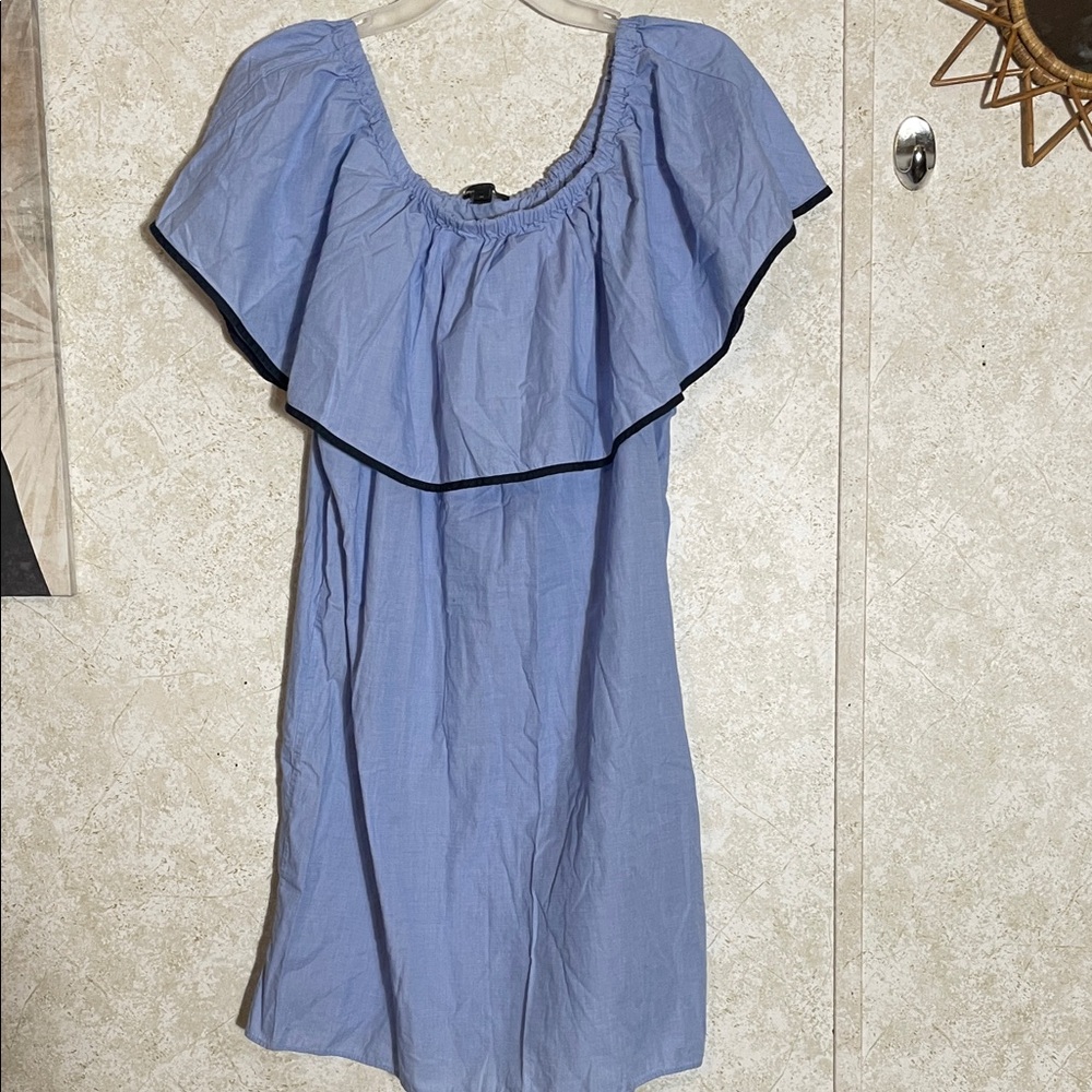 J. Crew Light Blue Ruffle Mini Dress